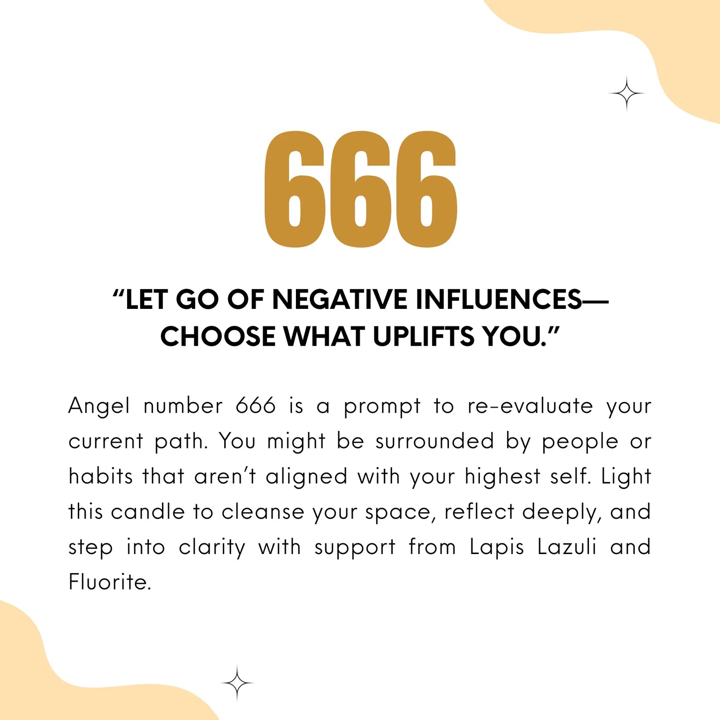 Text about angel number 666 and its significance on a white background with gold accents.