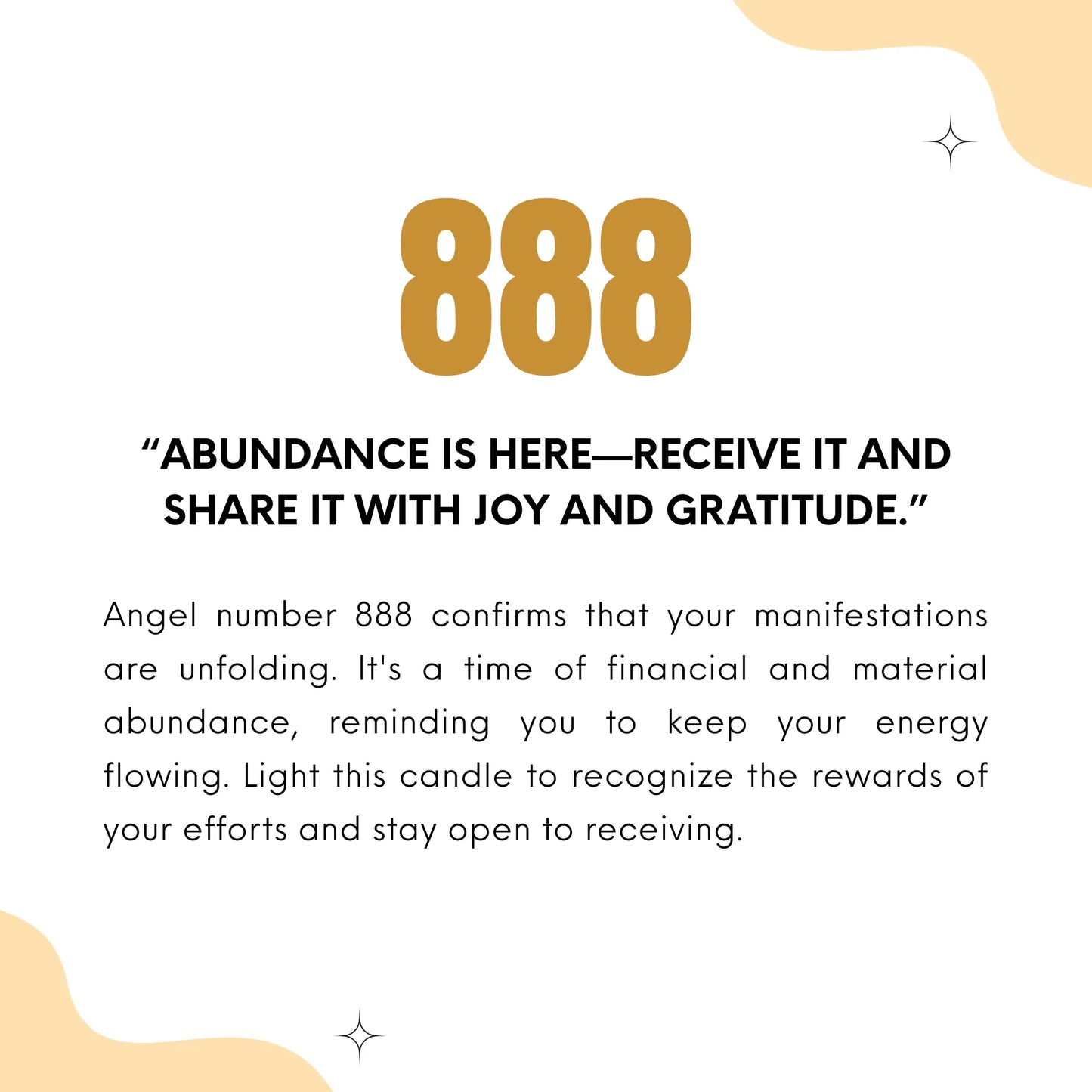 Meaning of angel number 888 on a white beige background