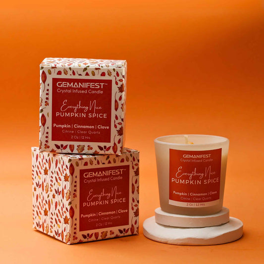 Everything Nice Pumpkin Spice Manifestation Candle with Citrine
