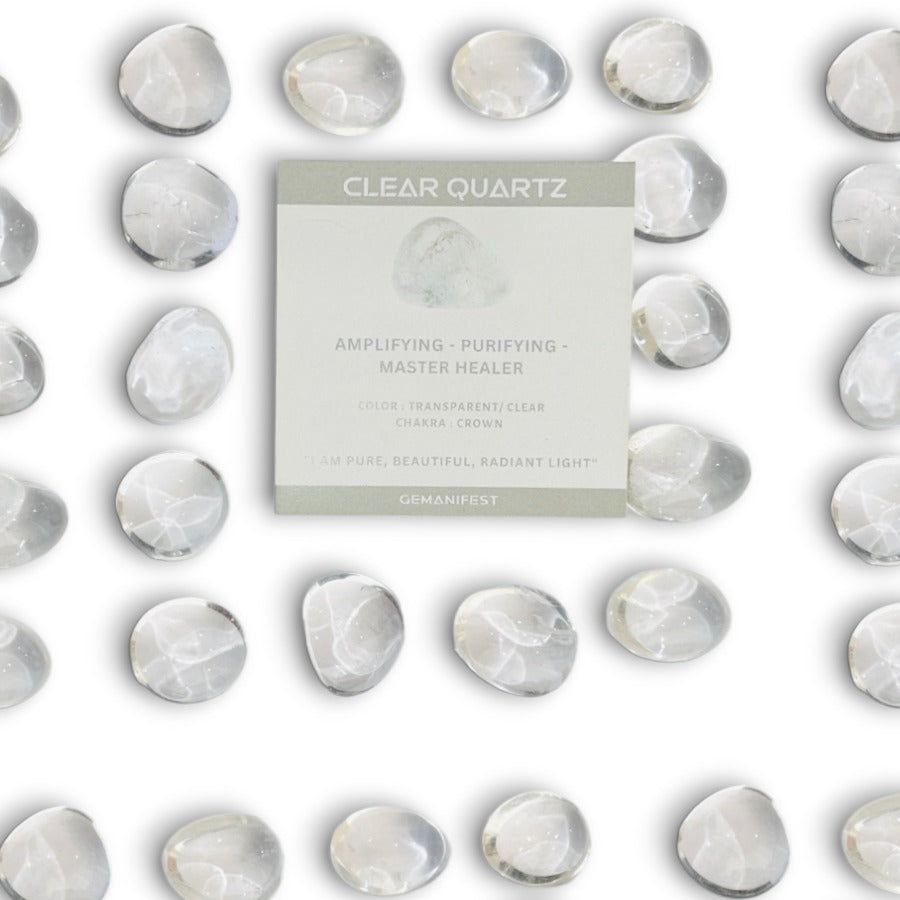 Clear quartz tumble