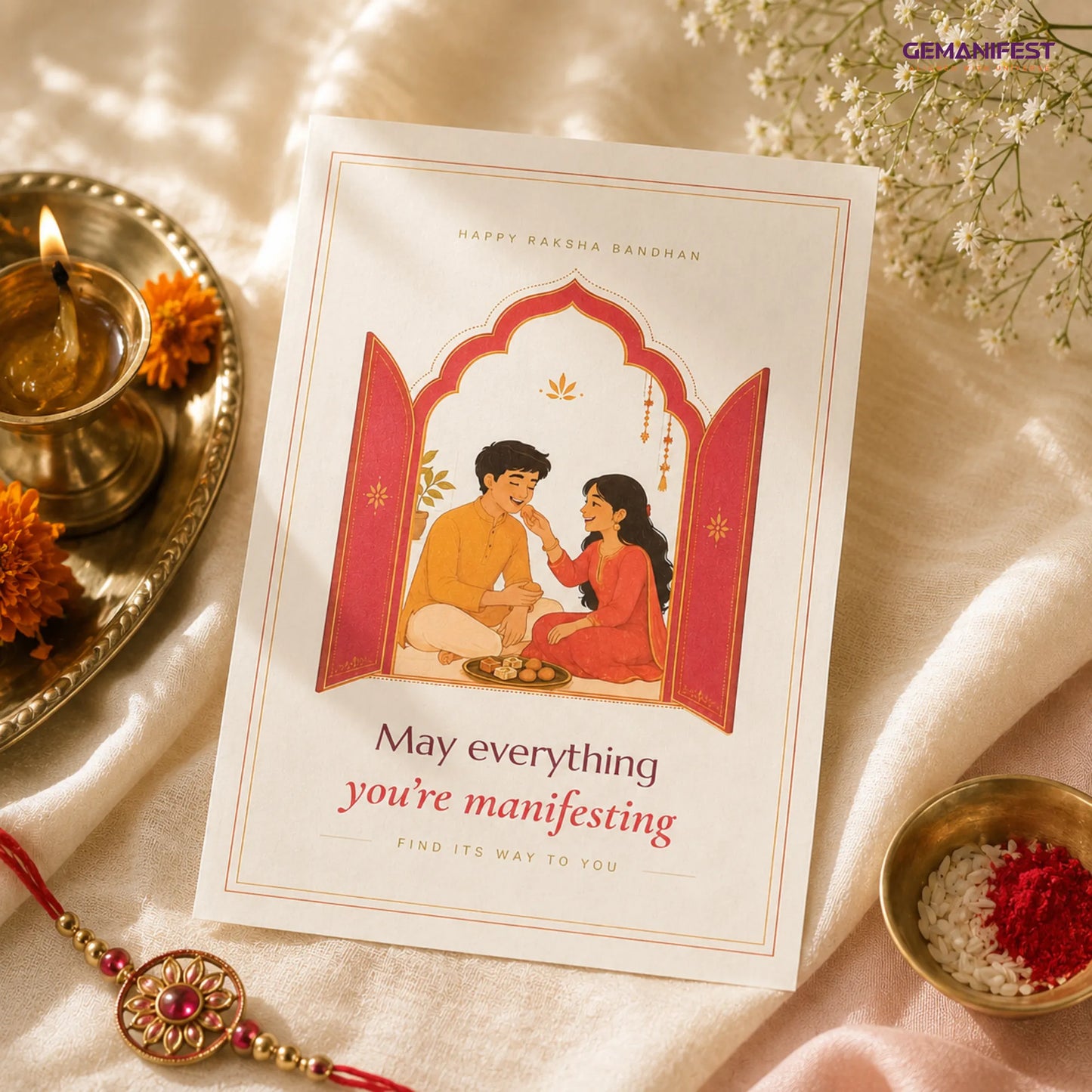 Raksha Bandhan Greeting Card | May Everything You’re Manifesting Find You
