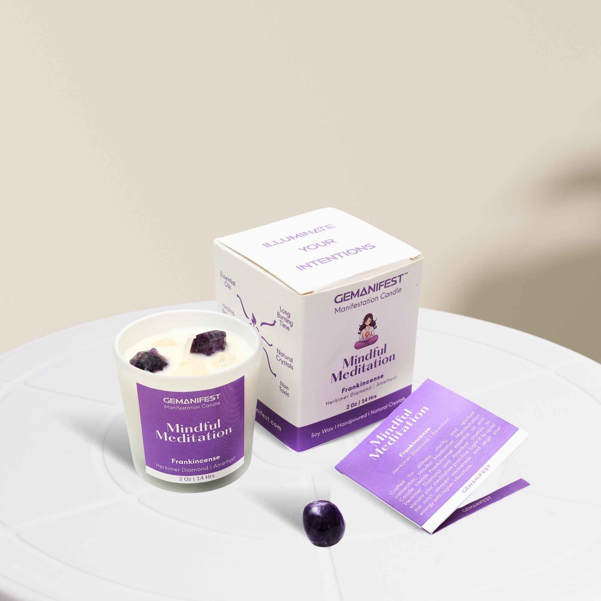Mindful Meditation Candle with full kit set for meditation and spiritual clarity.