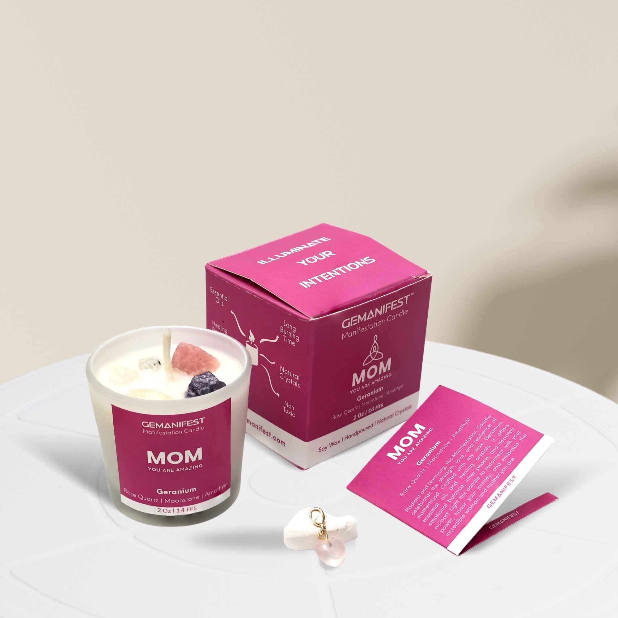 “Mom – You Are Amazing” Candle with full kit set with charm.