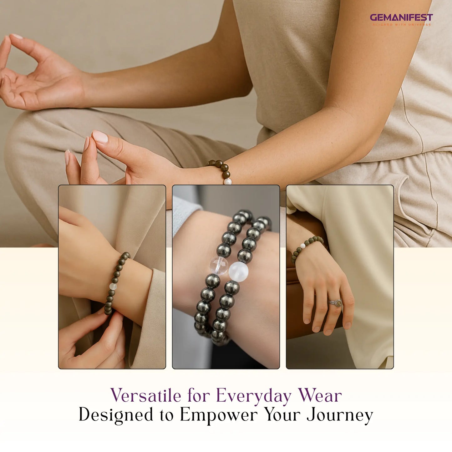 Pyrite bracelet is versatile and can wear everyday