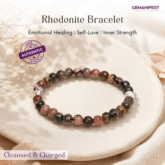 Rhodonite Bracelet for Love, Healing & Forgiveness