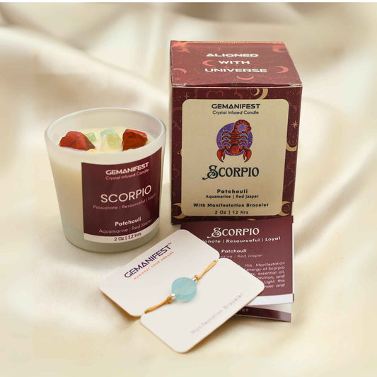 Scorpio Zodiac Manifestation Candle with full kit set for transformation and protection.
