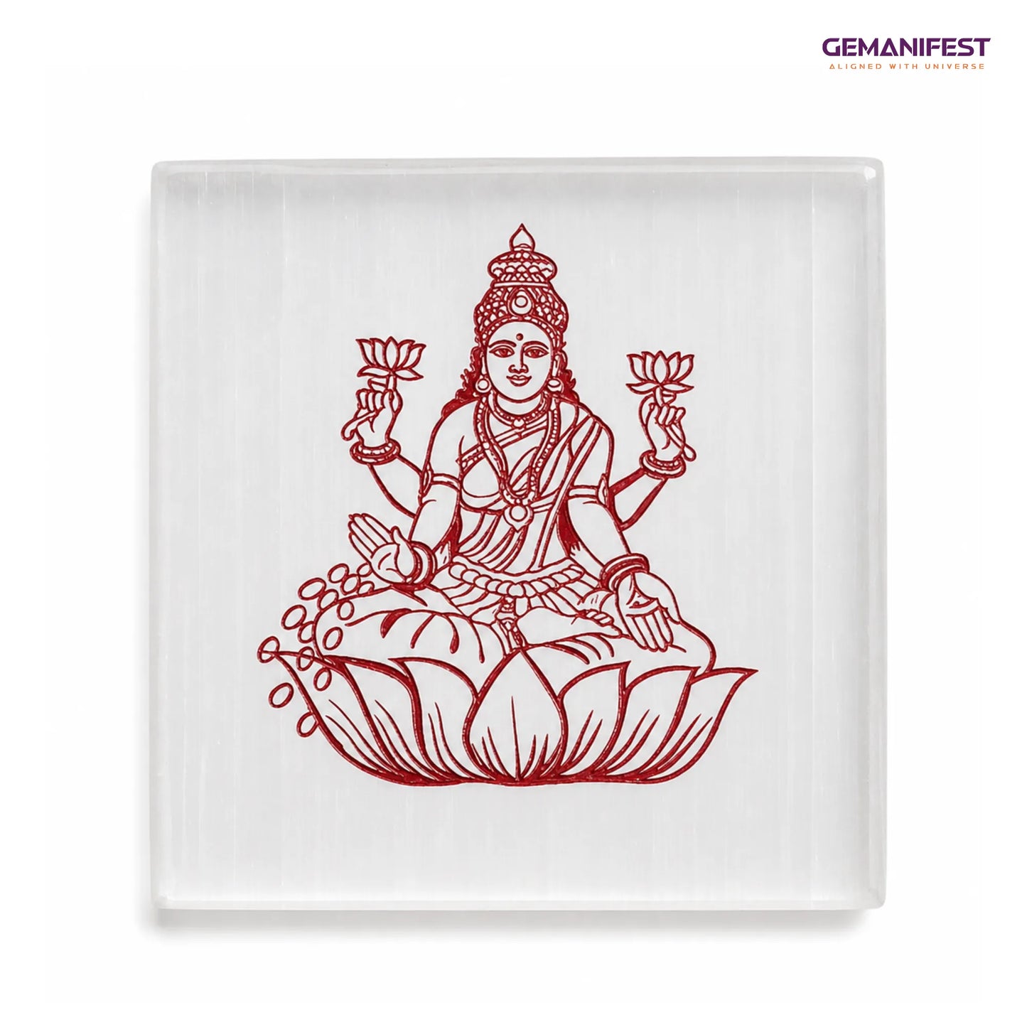Shree Lakshmi Ji Selenite Charging Plate for Prosperity and abundance