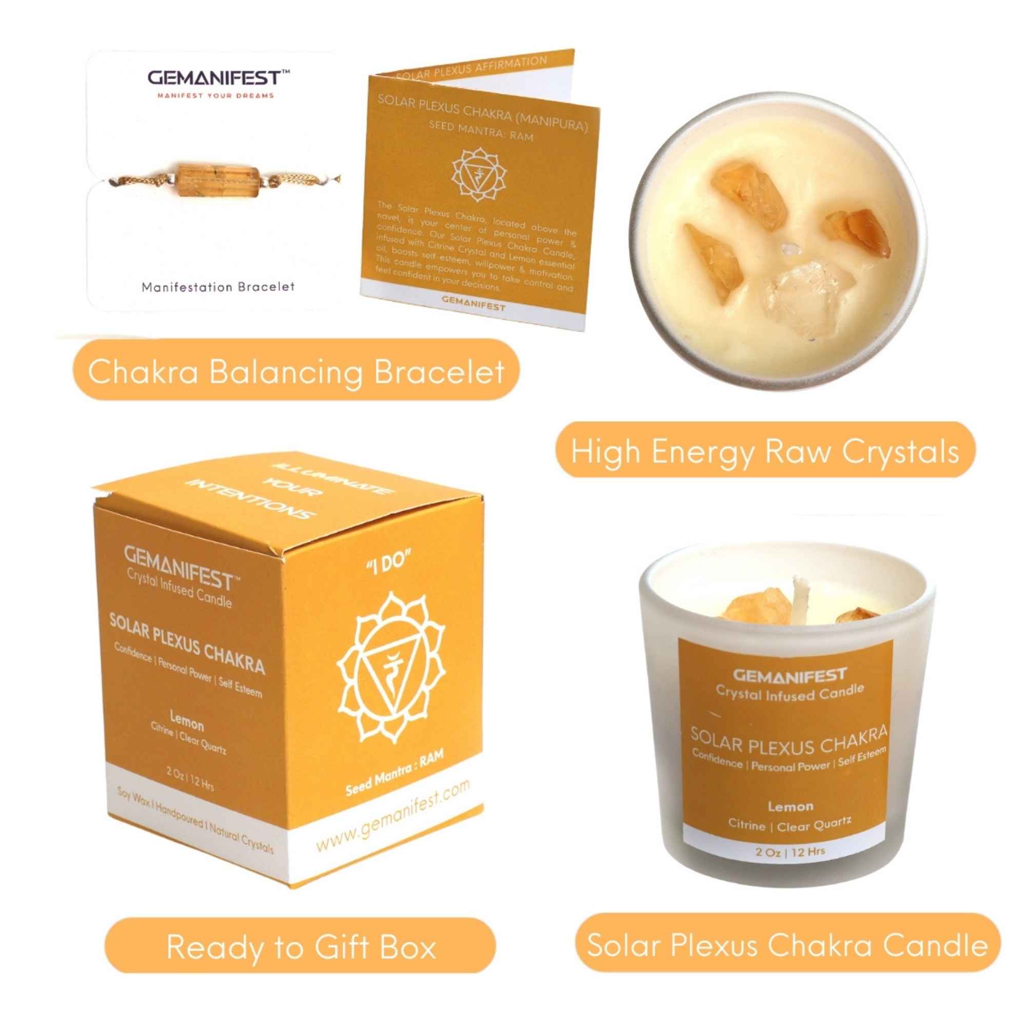 Solar Plexus Chakra Healing Candle