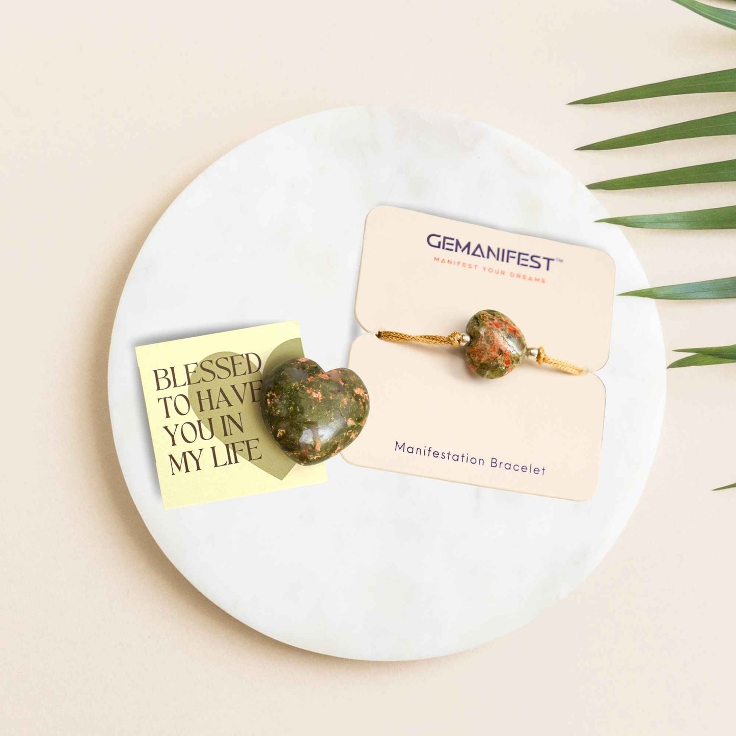 Unakite Heart Gift Set