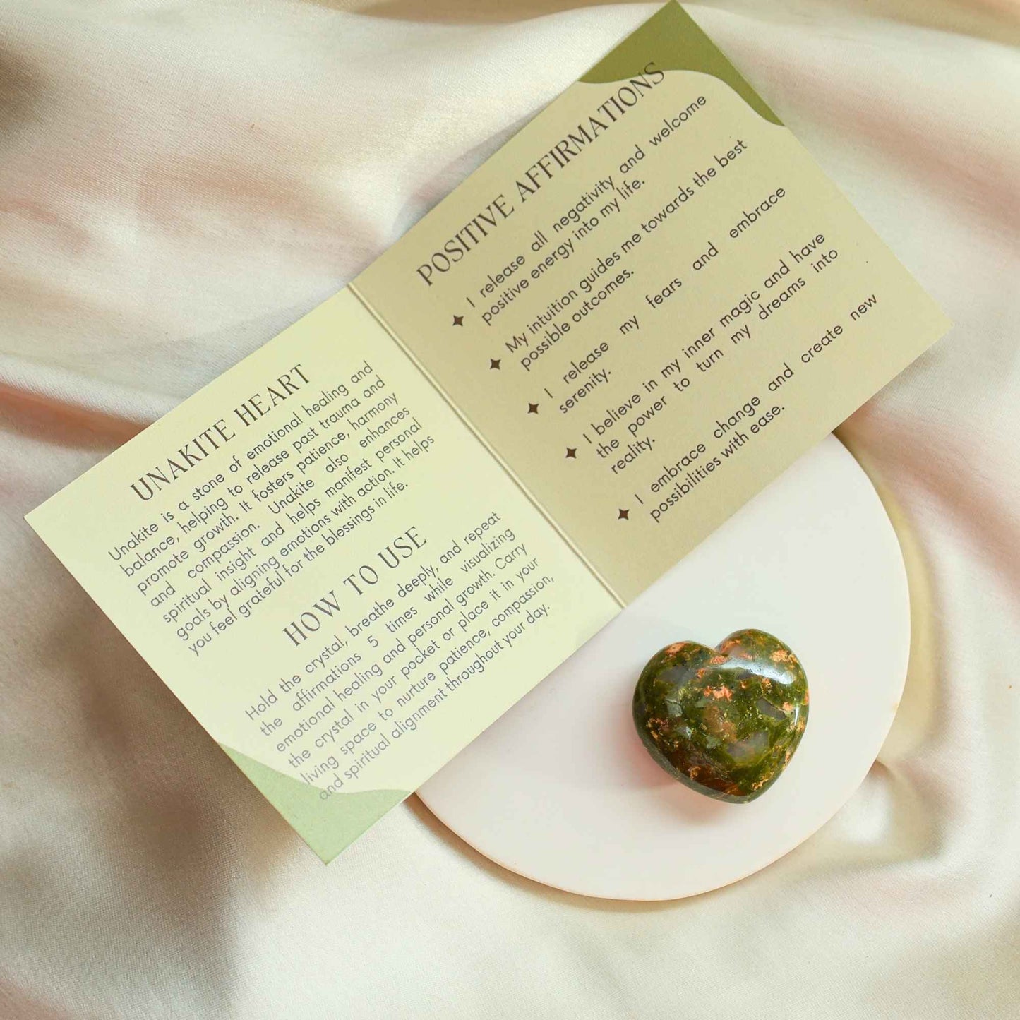 Unakite Heart Gift Set