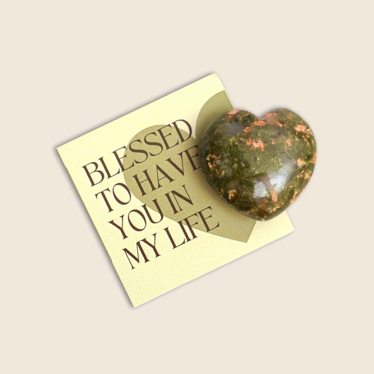 Unakite Heart Gift Set