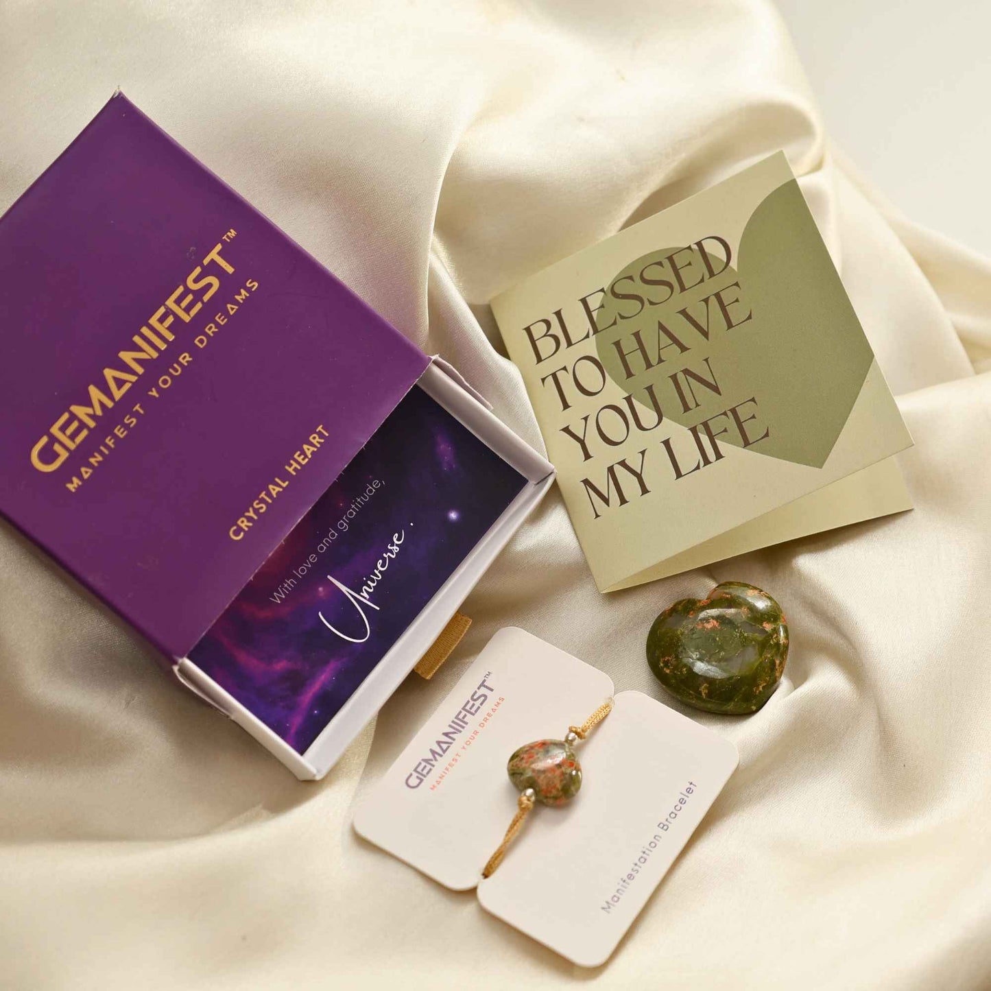 Unakite Heart Gift Set
