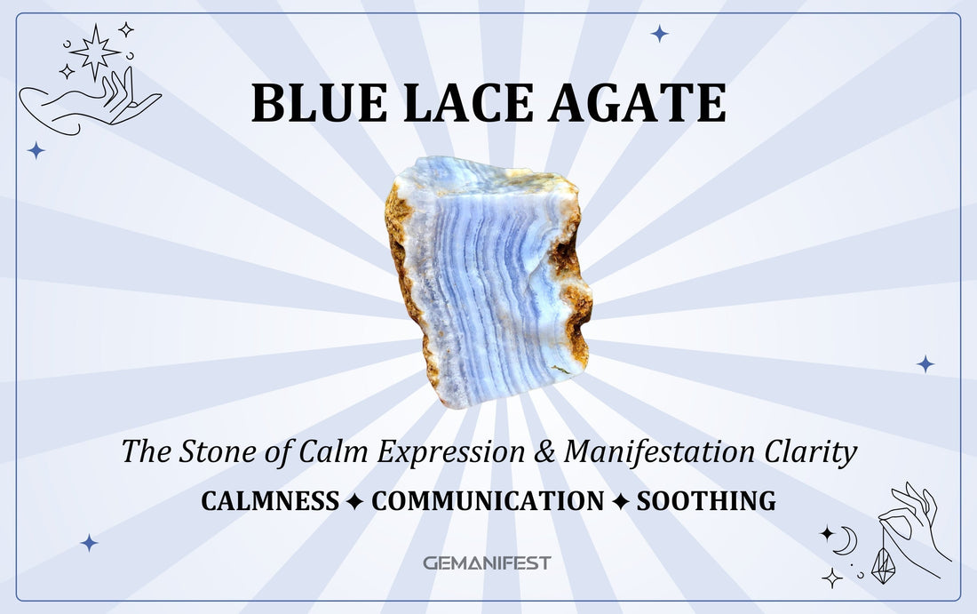 Blue Lace Agate crystal – A gemstone for calm communication, emotional peace, and manifestation clarity.