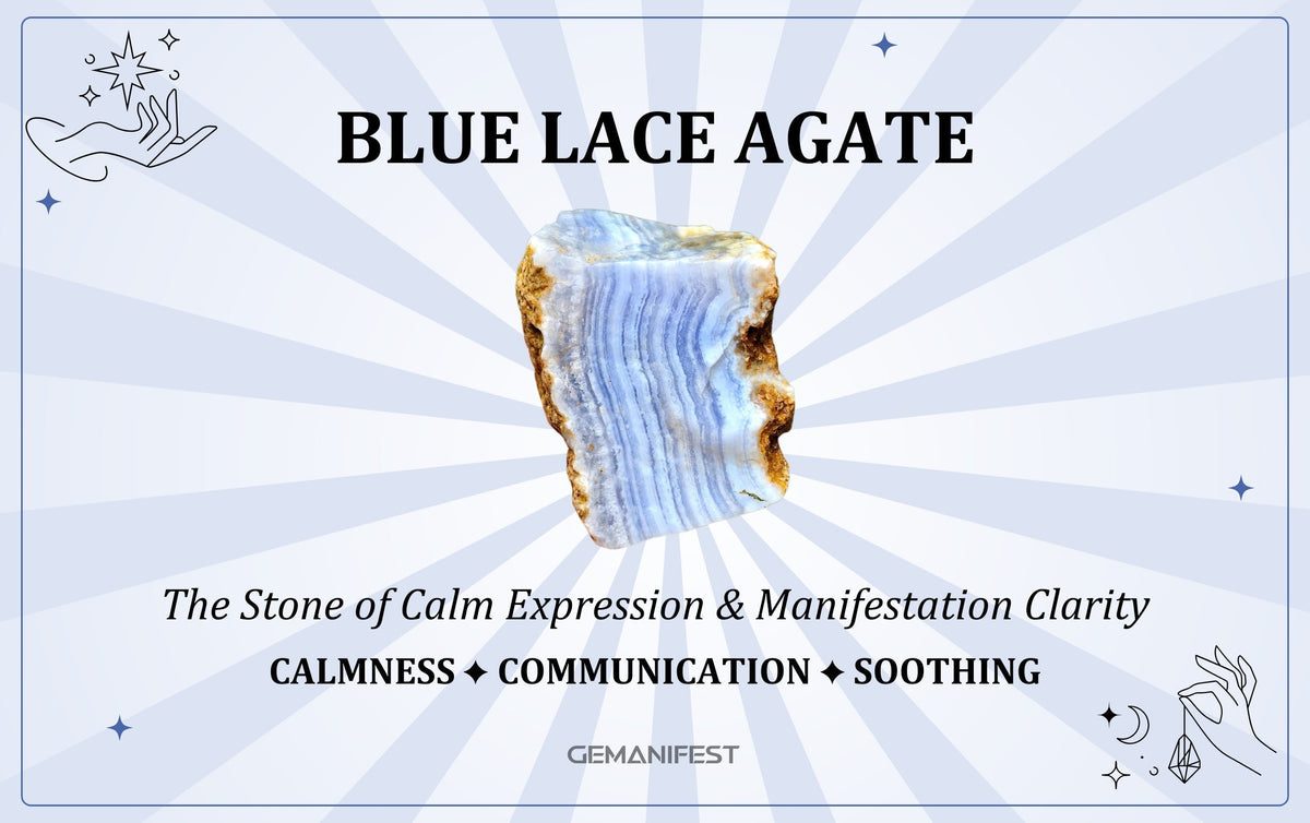 Blue Lace Agate crystal – A gemstone for calm communication, emotional peace, and manifestation clarity.