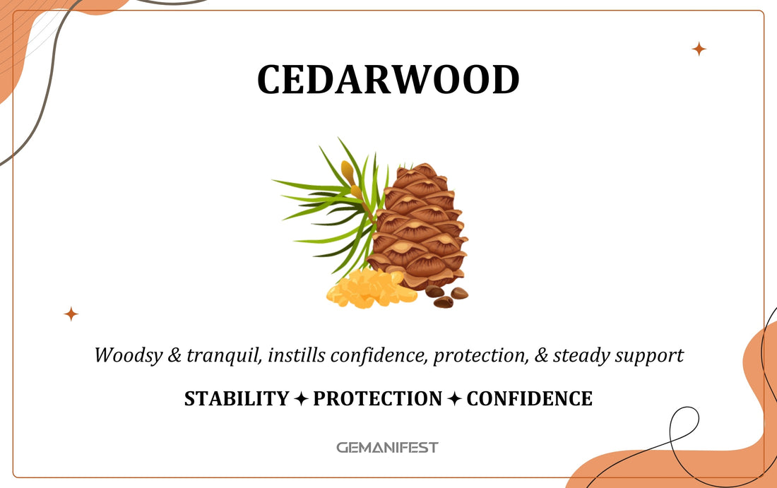 Cedarwood scent – A fragrance for grounding, manifestation, and emotional strength.