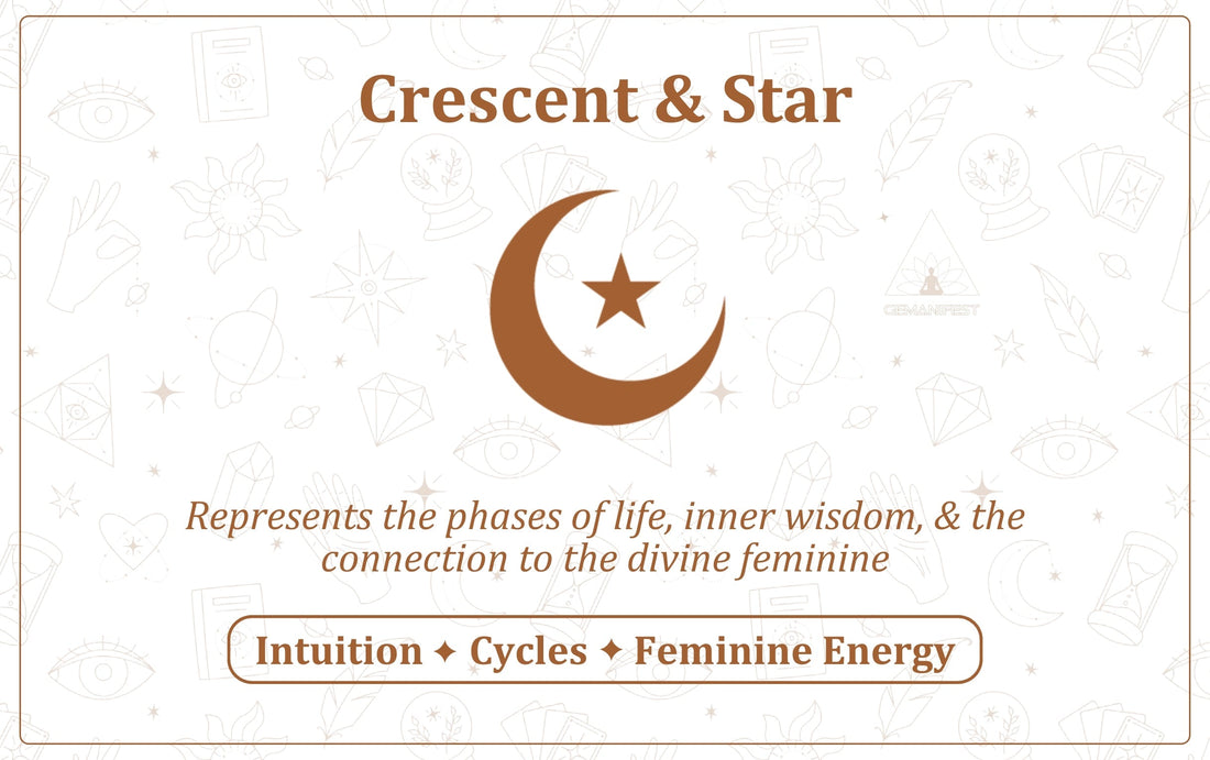 Crescent & Star symbol – A sacred emblem of manifestation, divine wisdom, and celestial alignment.
