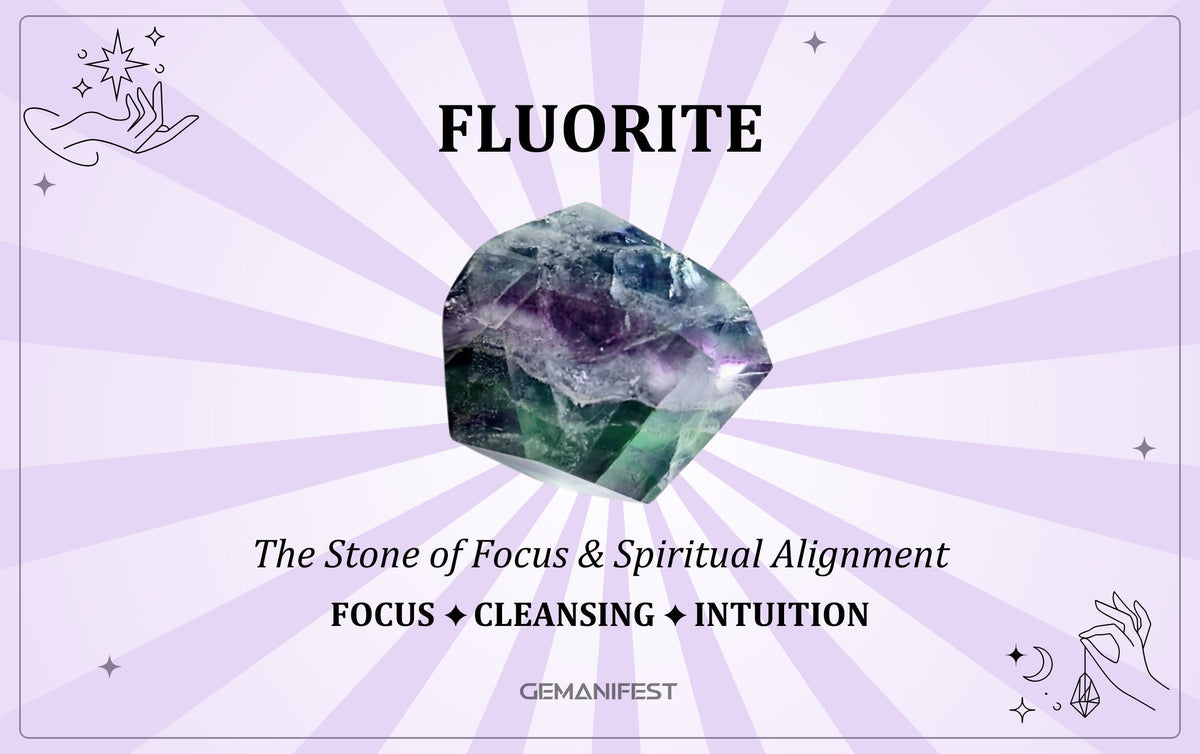 Fluorite crystal meaning – The Stone of Focus & Spiritual Alignment, used for mental clarity, energy cleansing, and intuition.