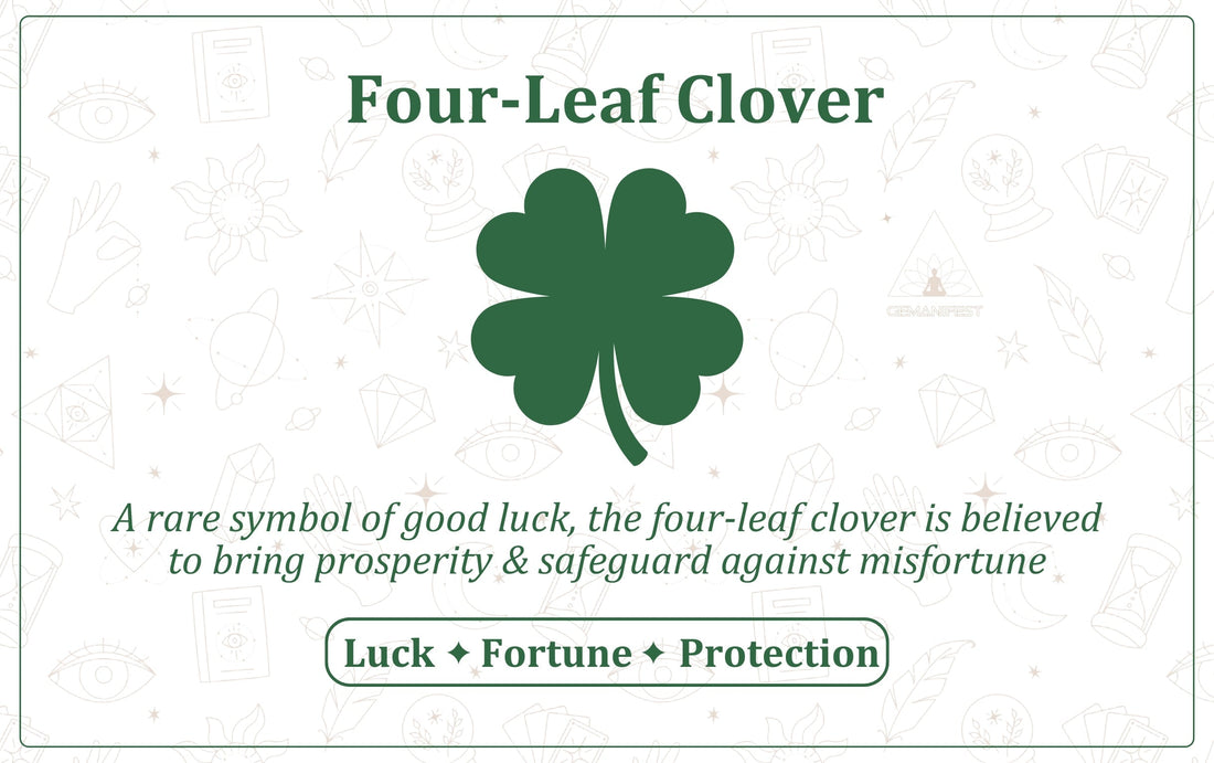 Four-Leaf Clover symbol – A sacred emblem of luck, manifestation, and prosperity energy.