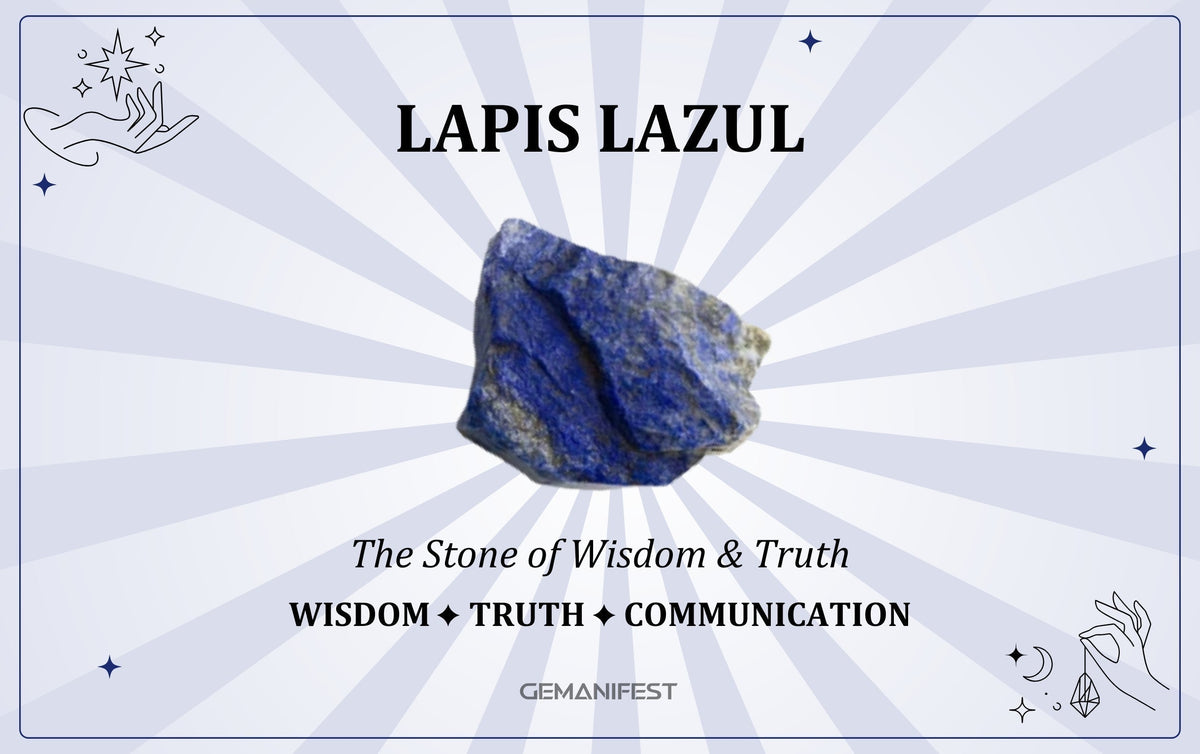 Lapis Lazuli crystal meaning – The Stone of Wisdom & Truth, used for self-awareness, intuition, and communication.