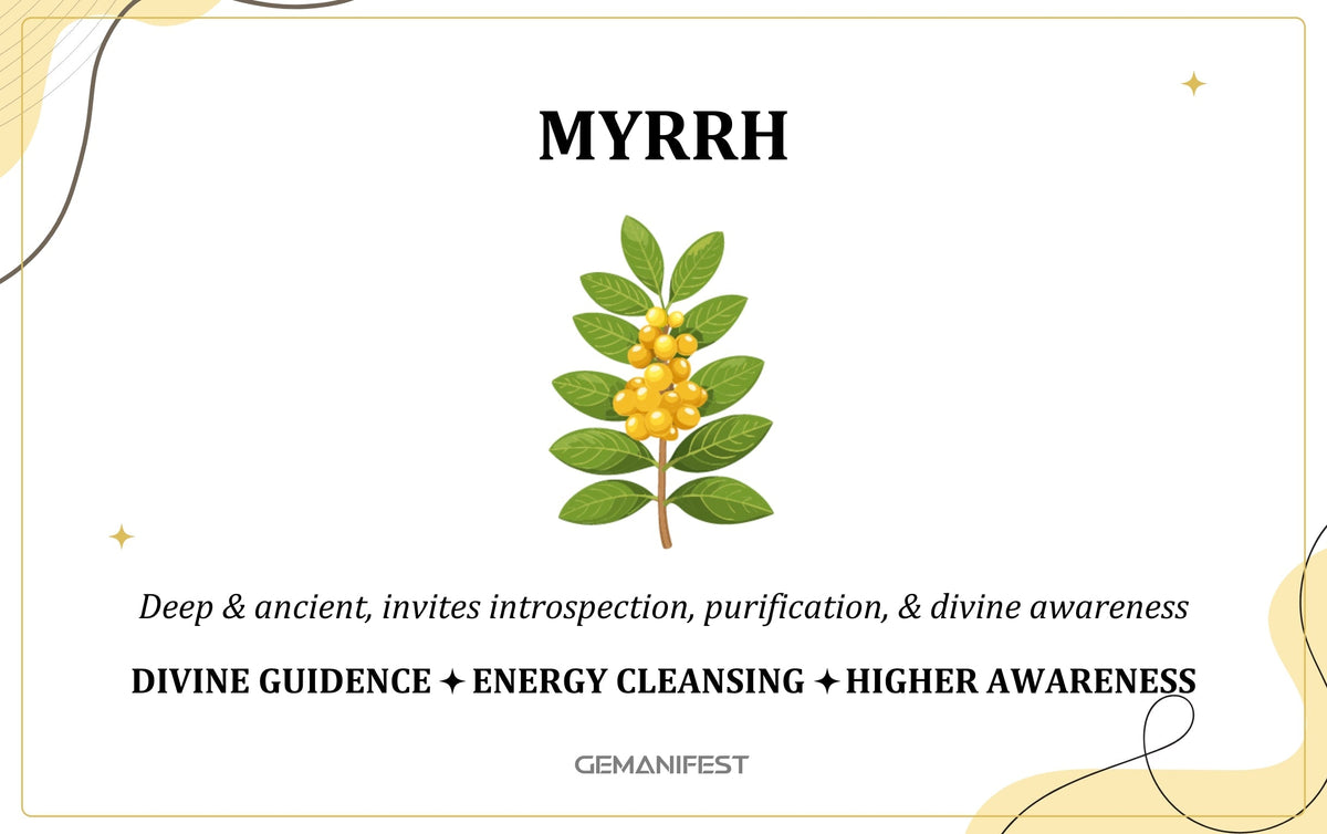 Myrrh scent – A fragrance for divine connection, grounding, and manifestation energy.