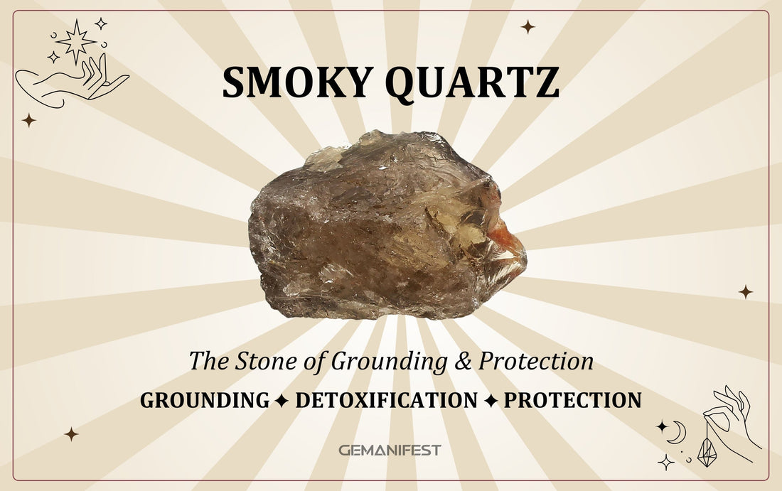 Smoky Quartz crystal meaning – The Stone of Grounding & Protection, used for stability, emotional balance, and energy cleansing.
