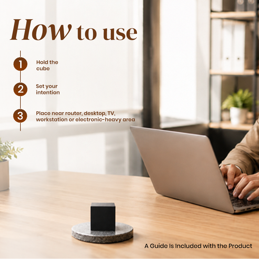 Shungite EMF Protection Cube For Home and Office Radiation Protection