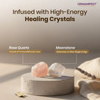 Gemanifest 222 Balance candle with a flame on a textured surface