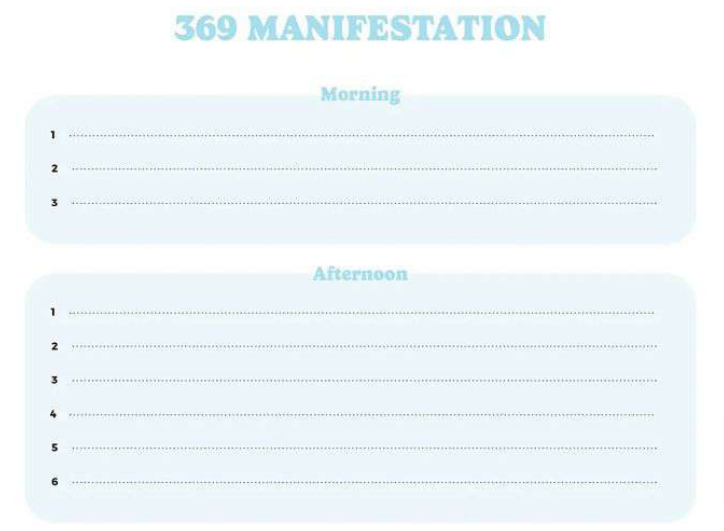 369 Manifestation Technique Workbook