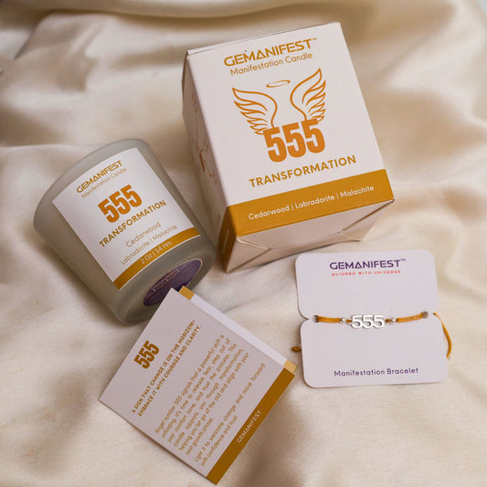 555 Angel Number Manifestation Candle