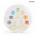 7 Chakra Meditation Selenite Charging Plate for Balance