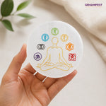 7 Chakra Meditation Selenite Charging Plate for Balance