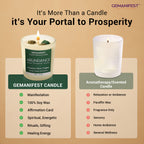 Gemanifest Abundance Candle with soy wax, crystals, and manifestation rituals versus regular scented candle