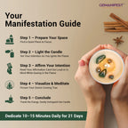 Manifestation guide with hands holding a candle.
