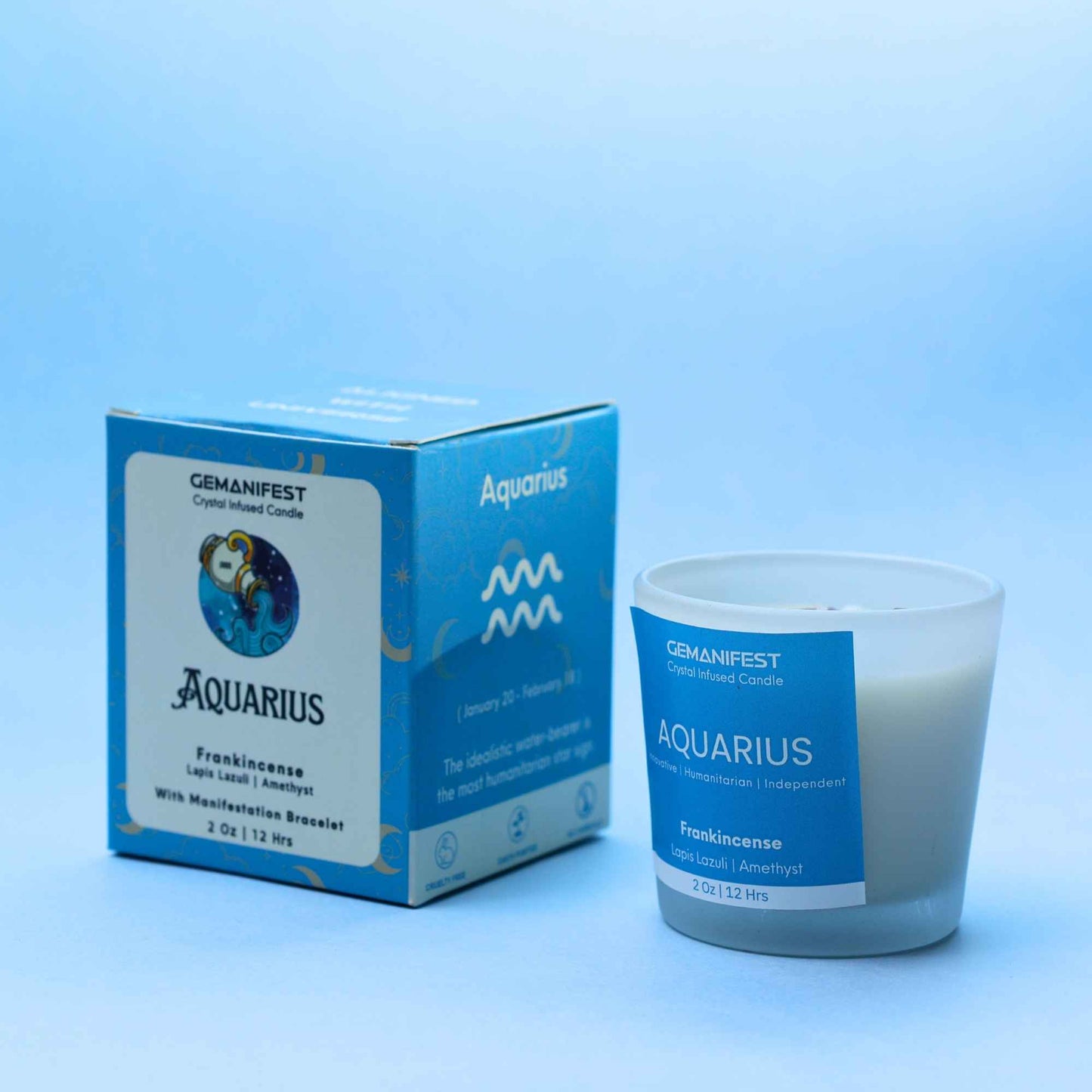 Aquarius Zodiac Manifestation Candle