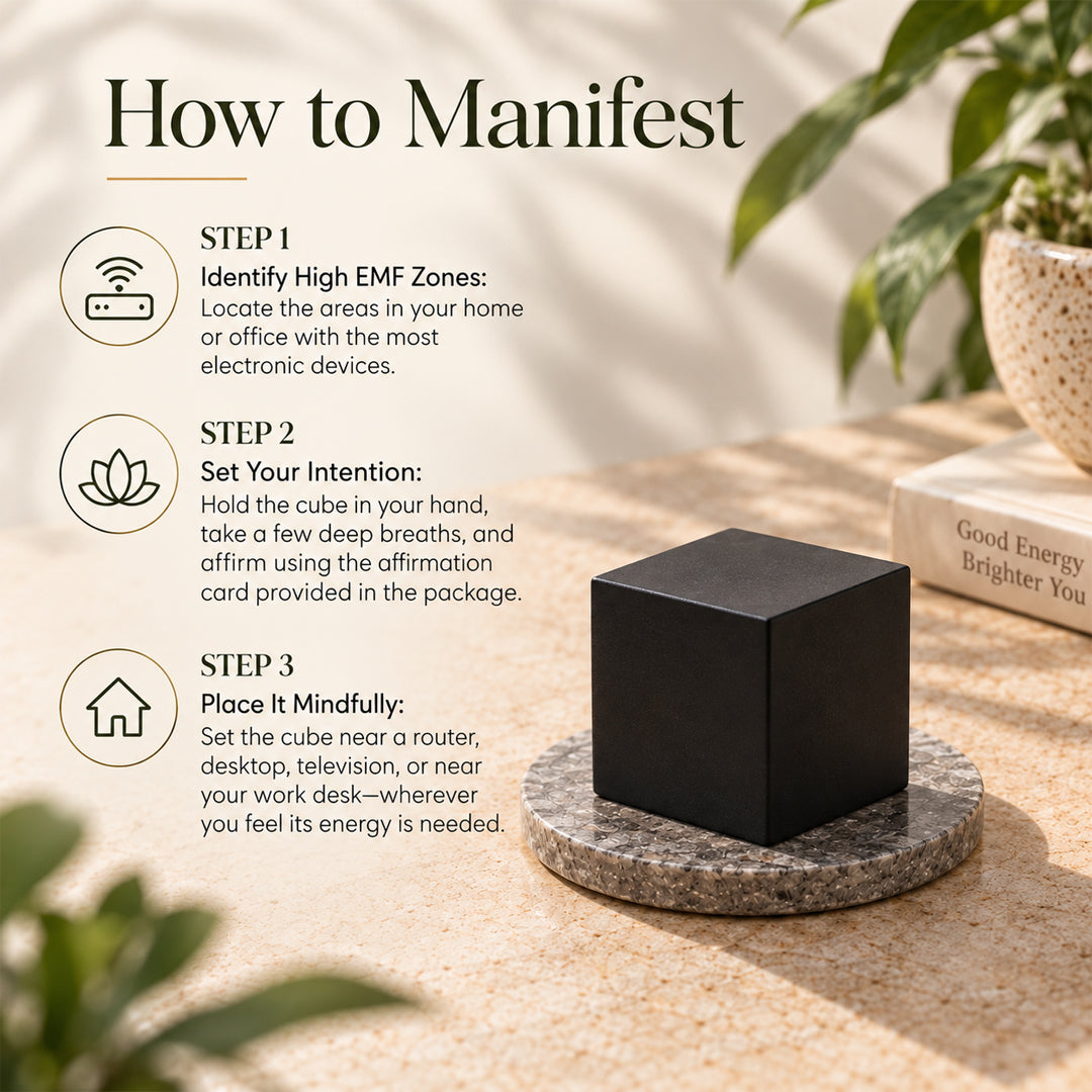 Shungite EMF Protection Cube For Home and Office Radiation Protection