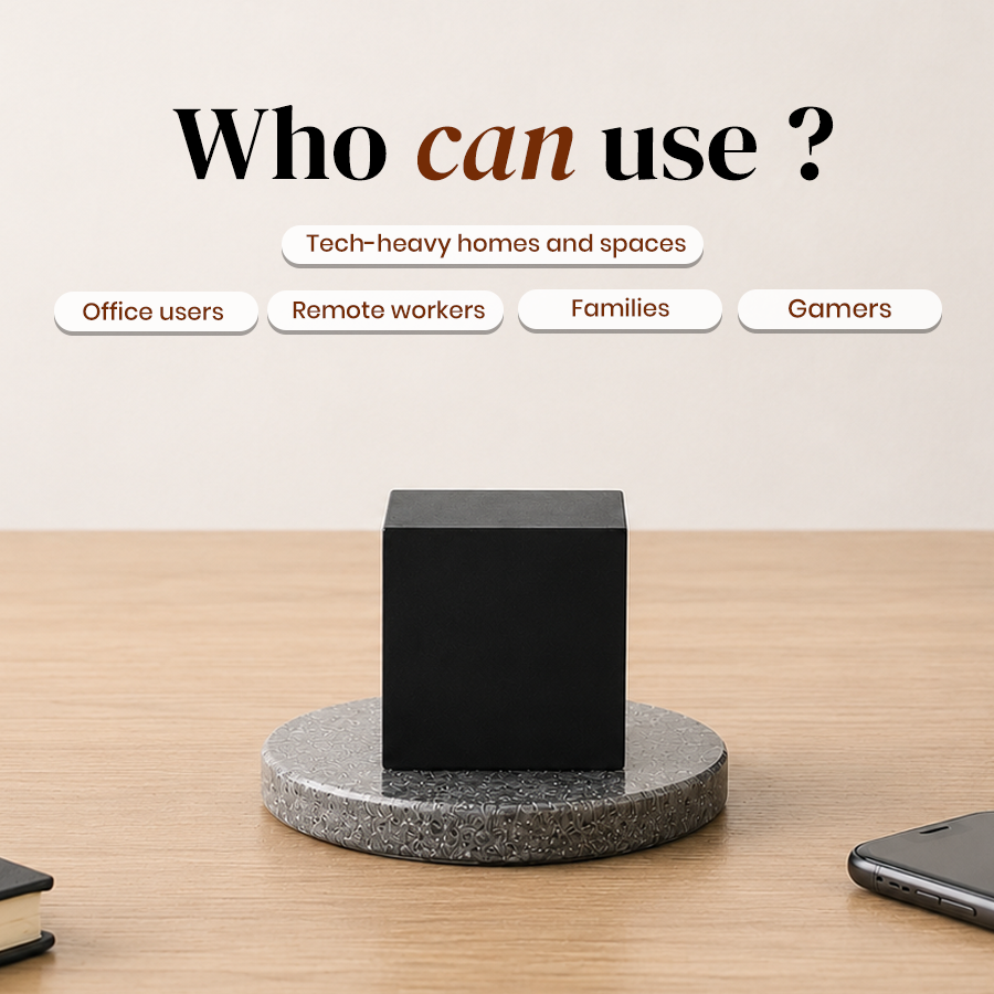 Shungite EMF Protection Cube For Home and Office Radiation Protection