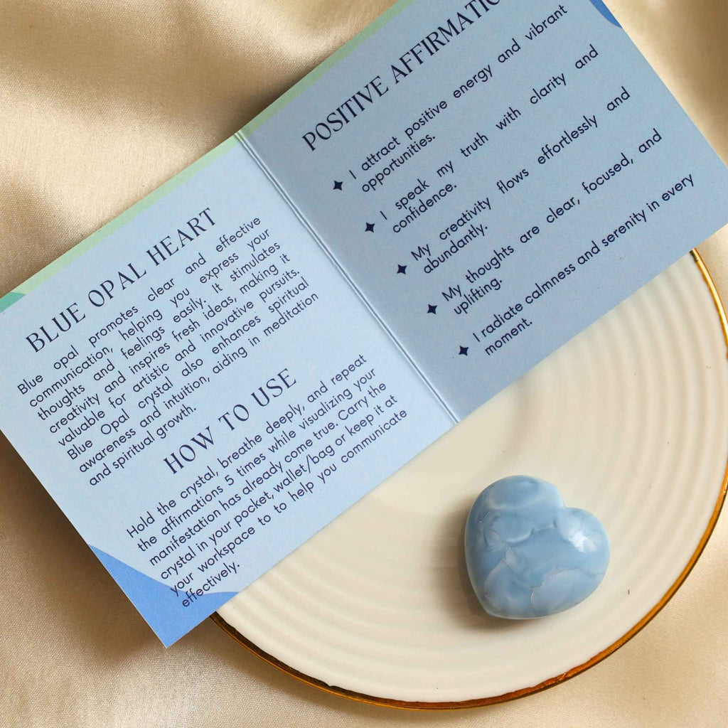 Blue Opal Heart Gift Set 4