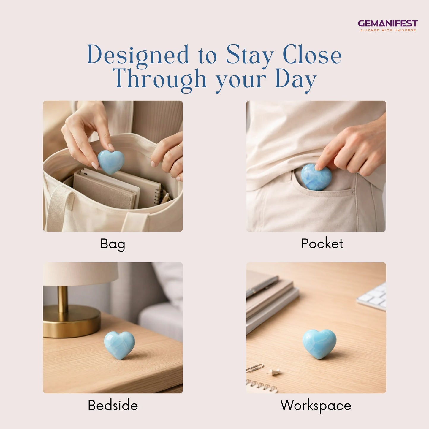 Blue Opal Heart Gift Set – Intuition & Emotional Clarity