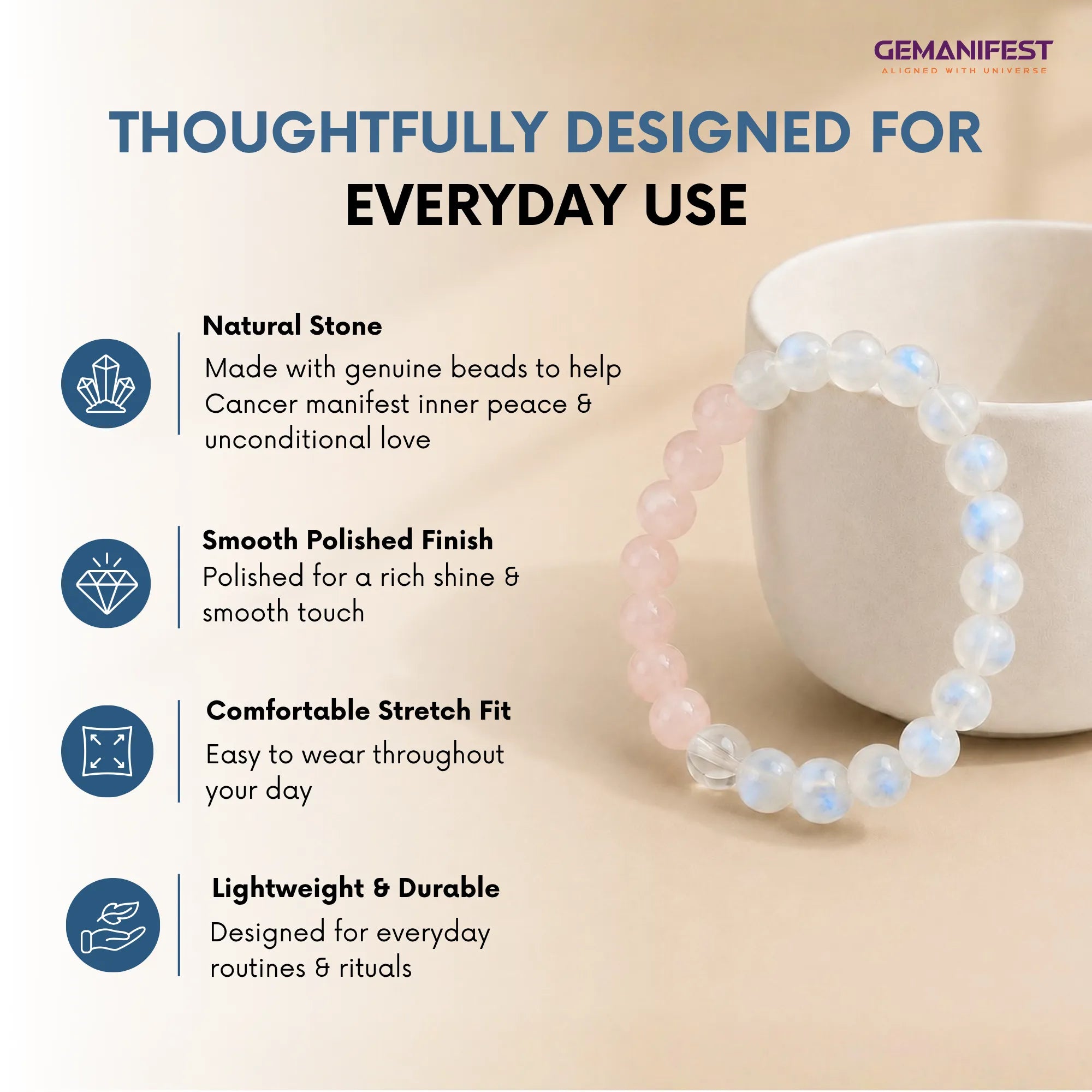 Cancer Zodiac Bracelet – Intuition & Emotional Balance