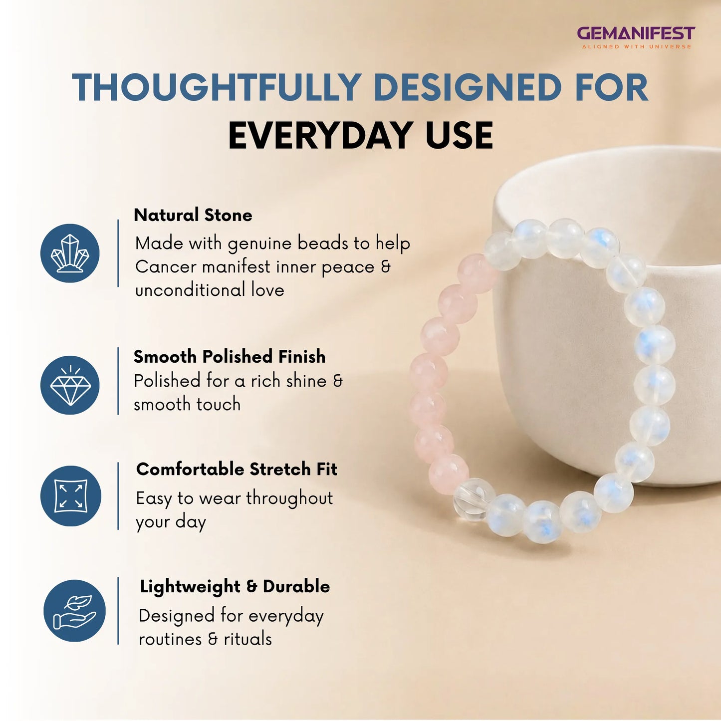 Cancer Zodiac Bracelet – Intuition & Emotional Balance