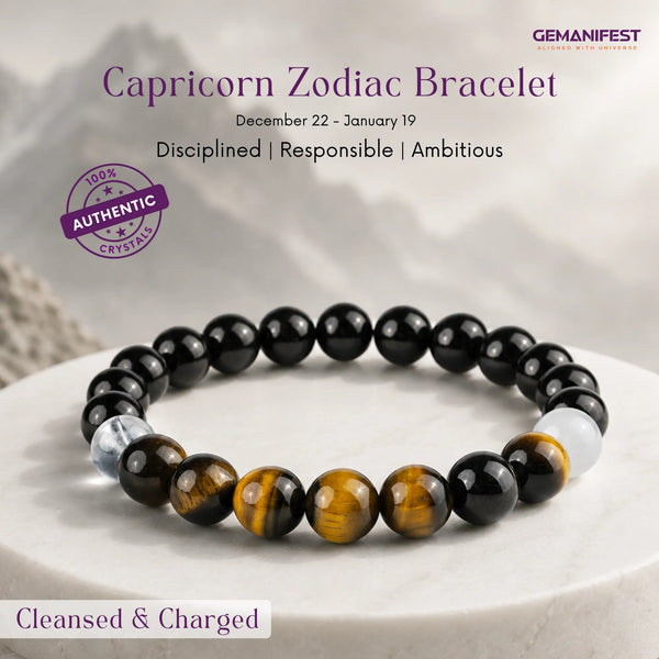 Capricorn Zodiac Bracelet for Focus, Strength and Growth