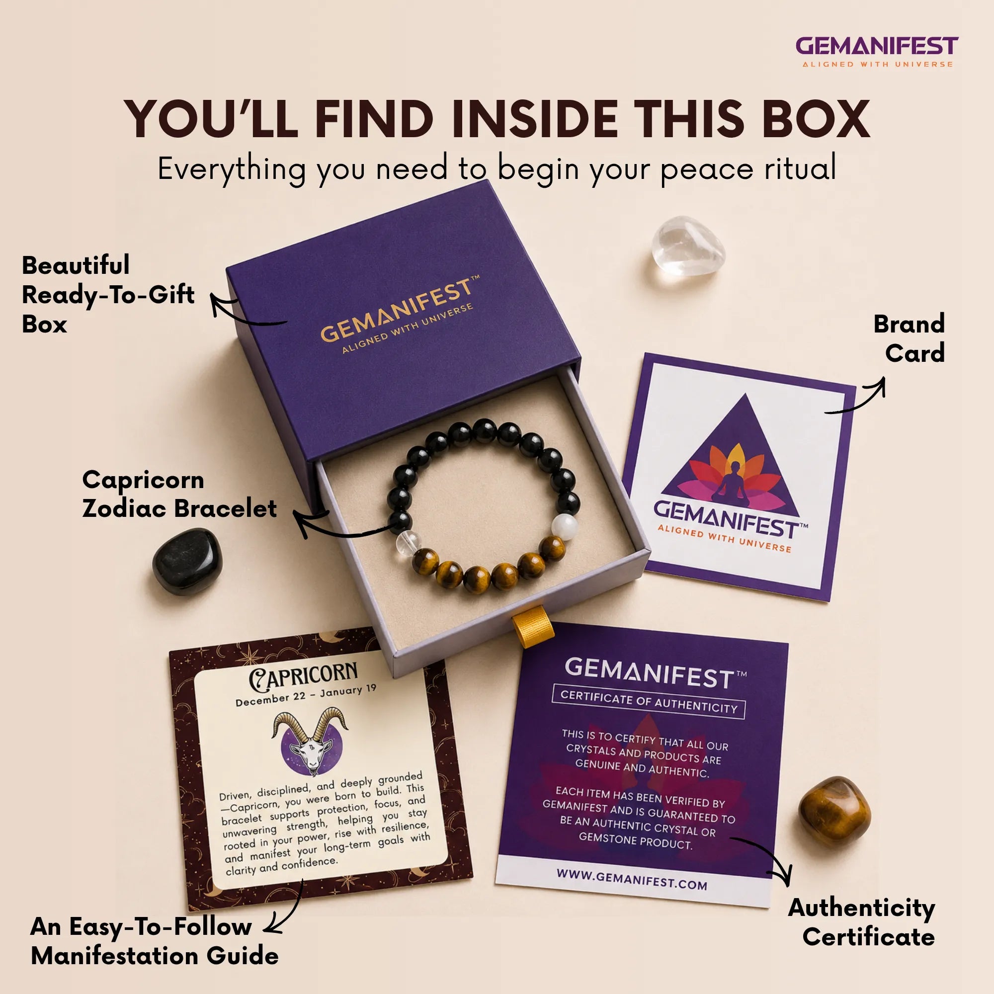 Capricorn Zodiac Bracelet for Focus, Strength and Growth