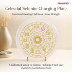 Celestial Zodiac Selenite Charging Plate for Self-Alignment