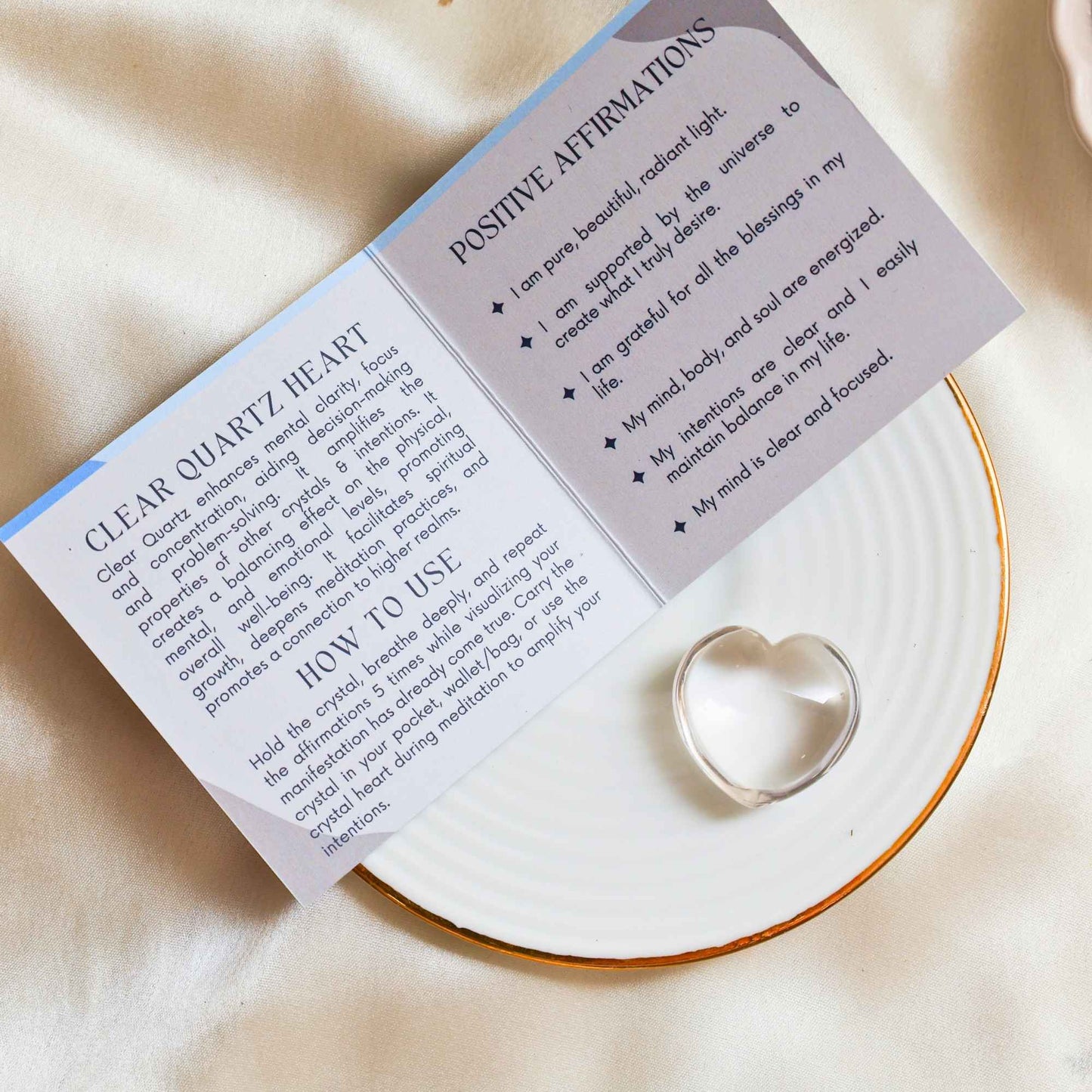 Clear Quartz Heart Gift Set