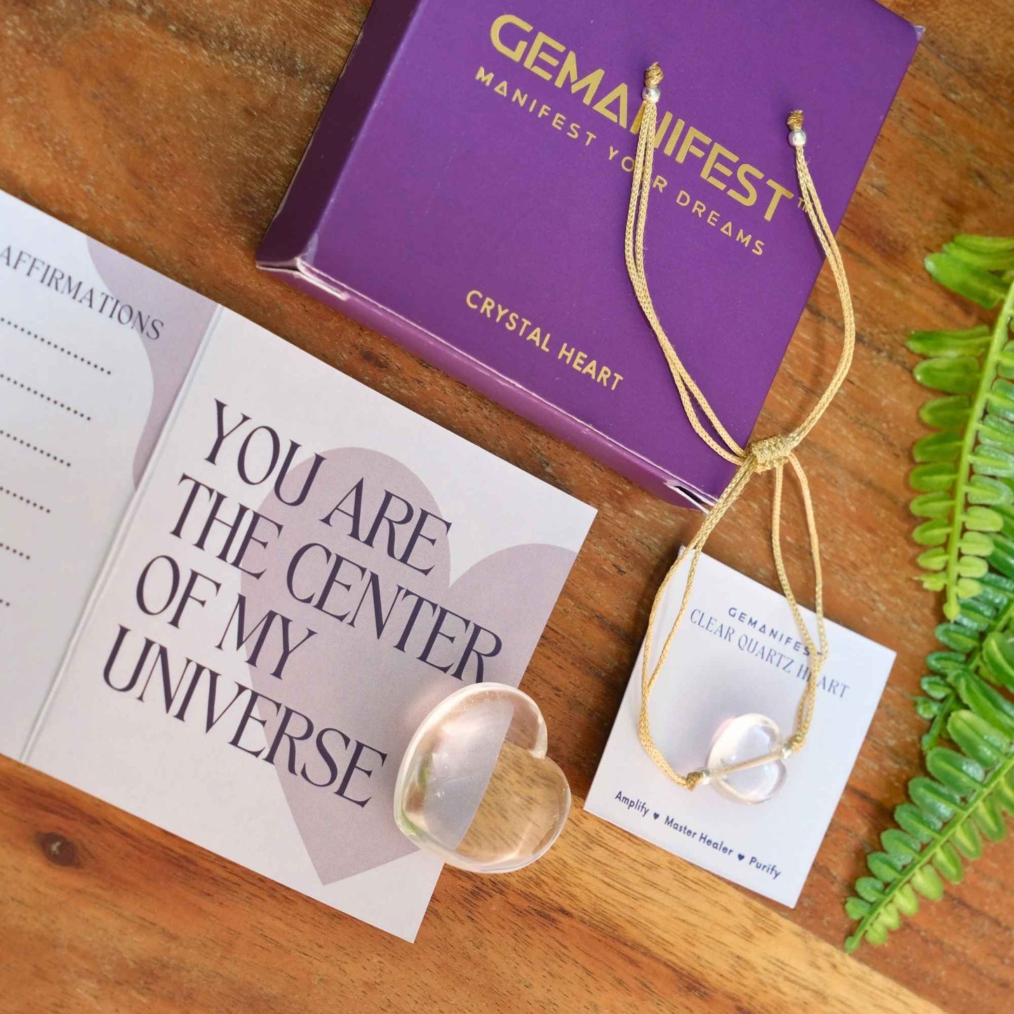 Clear Quartz Heart Gift Set
