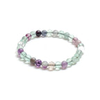 Multicolored beaded bracelet on a white background