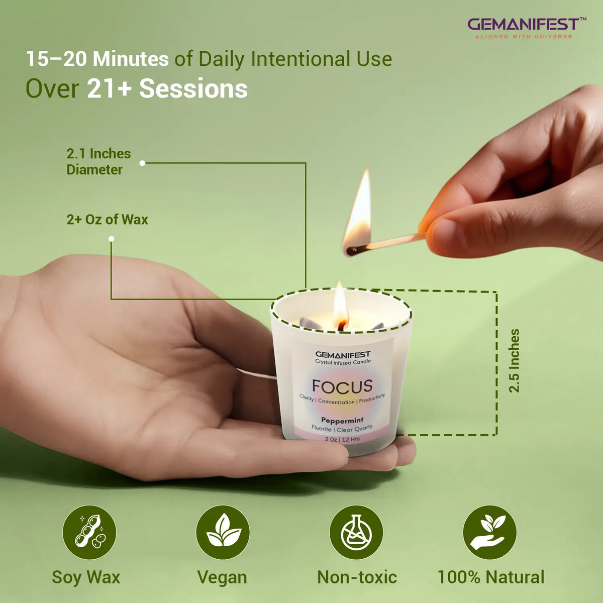 Focus Manifestation Candle for Clarity & Concentration