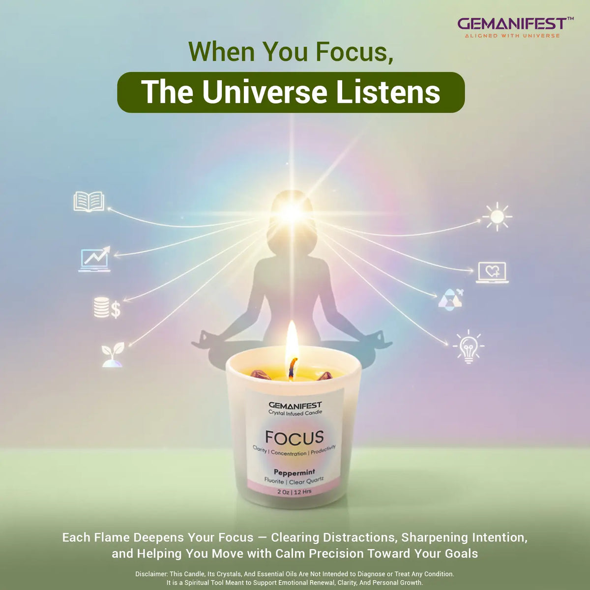 Focus Manifestation Candle for Clarity & Concentration