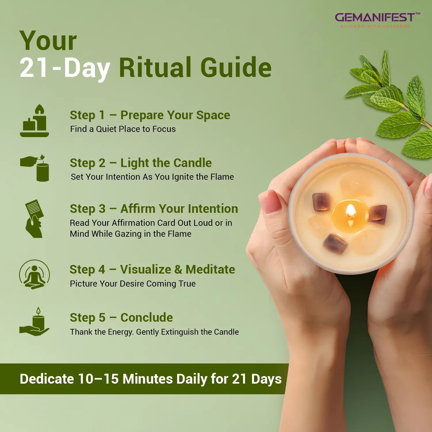 Focus Manifestation Candle for Clarity & Concentration