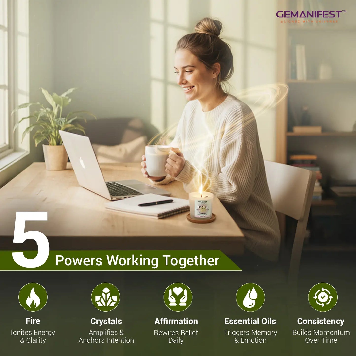 Focus Manifestation Candle for Clarity & Concentration